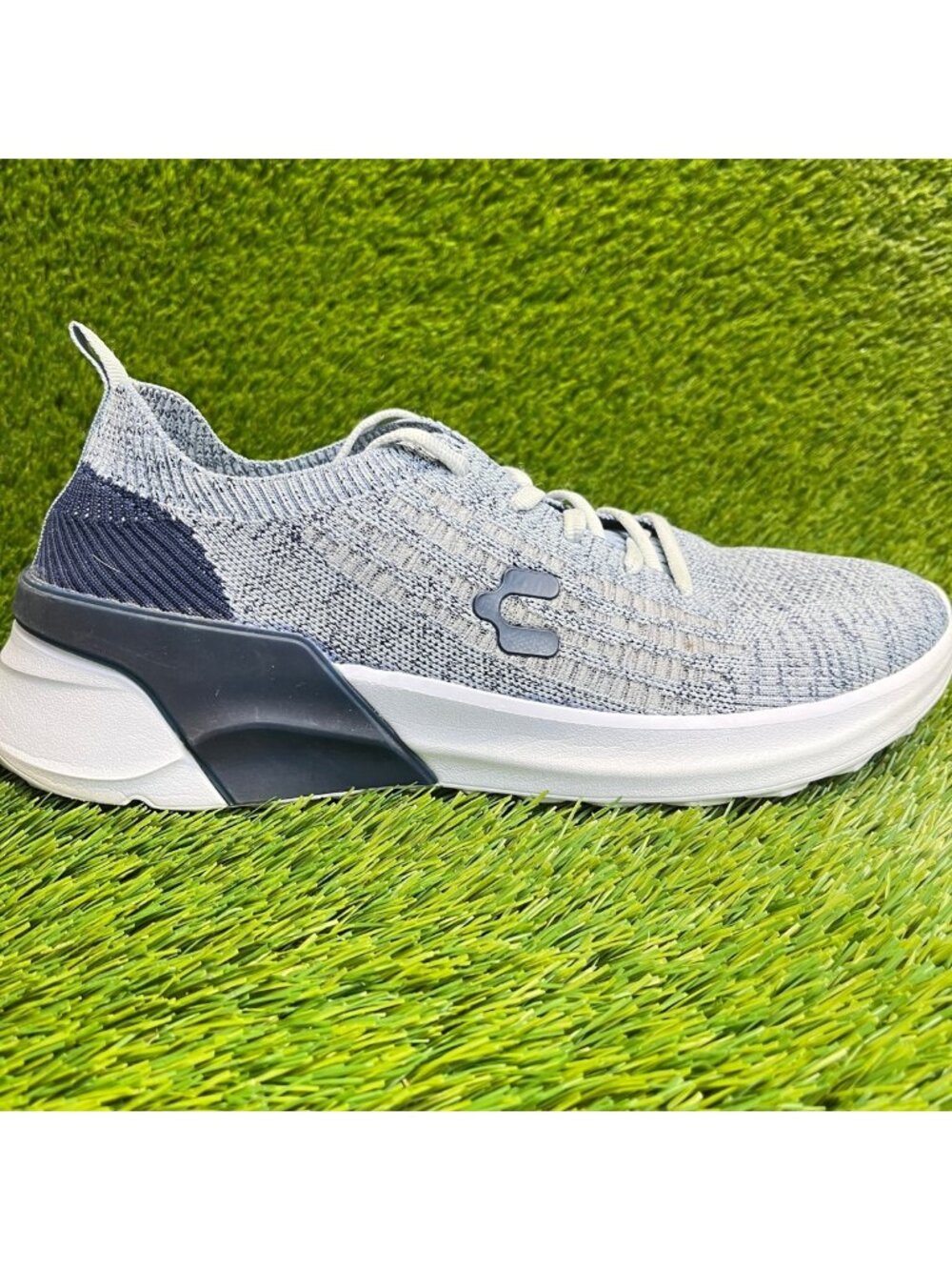 Charly Nimes Mens Size 11 Gray Navy Blue White Athletic Running Shoes Sneakers